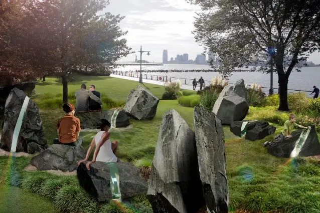 The Anthony Goicolea-designed monument, which will sit along the river in Hudson River Park.